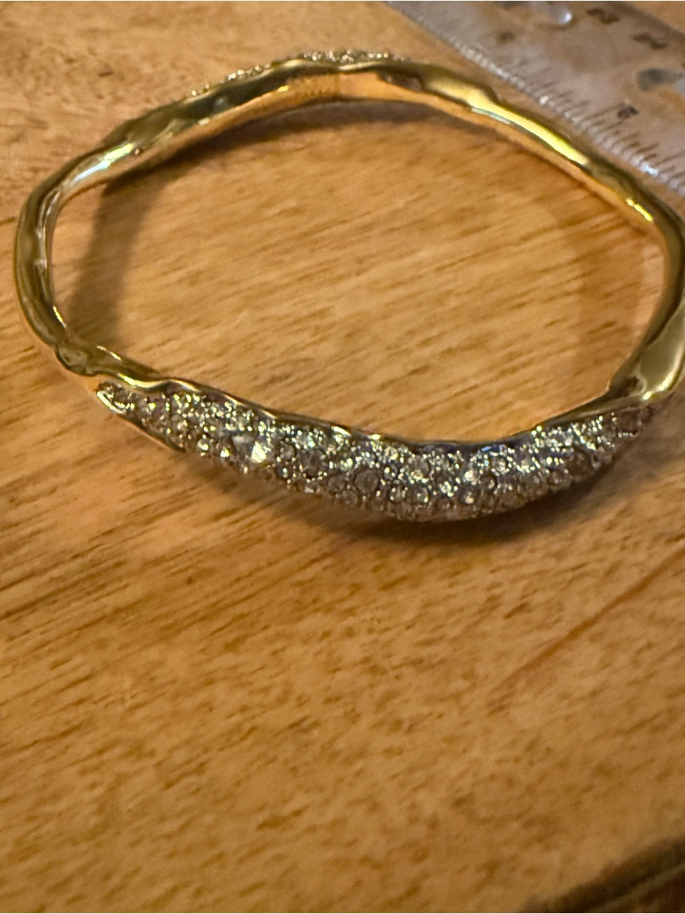 Alexis Bittar Solanales Gold Crystal Skinny Bangle Bracelet - Picture 5 of 9